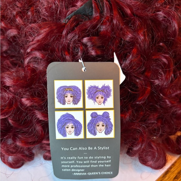 ANNIVIA Synthetic Curly wig in Deep Red Wine - NWT - Picture 3 of 7
